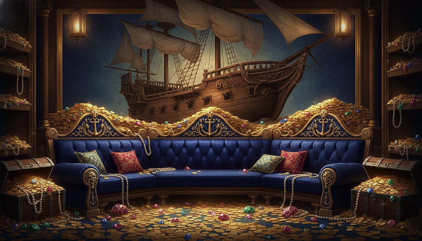 velvet VIP lounge booth with gold accents
